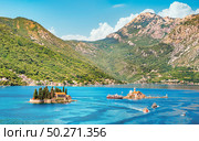Beautiful mediterranean landscape. St. George Island near town Perast, Kotor bay, Montenegro. Стоковое фото, агентство Ingram Publishing / Фотобанк Лори