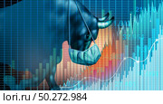 Stock market recovery and economy health as a economic confidence after a pandemic as a bull financial gain and increase in prices concept with 3D illustration elements. Стоковое фото, агентство Ingram Publishing / Фотобанк Лори