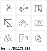 Modern Vector Line Illustration of 9 Simple Line Icons of arrows, arrow, formatting, disable, display Vector Illustration. Стоковая иллюстрация, агентство Ingram Publishing / Фотобанк Лори
