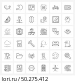 Universal Symbols of 36 Modern Line Icons of fitness, m, message, text, alp abates Vector Illustration. Стоковая иллюстрация, агентство Ingram Publishing / Фотобанк Лори