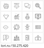 Stock Vector Icon Set of 16 Line Symbols for shipping, service, light, magnify, delivery Vector Illustration. Стоковая иллюстрация, агентство Ingram Publishing / Фотобанк Лори