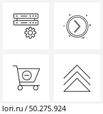 4 Universal Line Icon Pixel Perfect Symbols of configure, basket, setting, paper pin, cart Vector Illustration. Стоковая иллюстрация, агентство Ingram Publishing / Фотобанк Лори