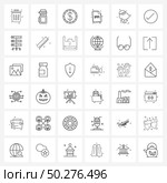 Line Icon Set of 36 Modern Symbols of iffy, file type, thermo, file type, currency Vector Illustration. Стоковая иллюстрация, агентство Ingram Publishing / Фотобанк Лори
