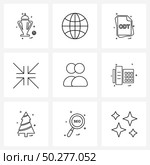 Isolated Symbols Set of 9 Simple Line Icons of male, man, file type, shrink, expand Vector Illustration. Стоковая иллюстрация, агентство Ingram Publishing / Фотобанк Лори