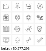 UI Set of 16 Basic Line Icons of angry, emotion, file, emote, sax Vector Illustration. Стоковая иллюстрация, агентство Ingram Publishing / Фотобанк Лори