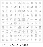 Line Icon Set of 100 Modern Symbols of container, replay, heartbeat, reload, continue Vector Illustration. Стоковая иллюстрация, агентство Ingram Publishing / Фотобанк Лори