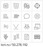 Set of 16 Simple Line Icons for Web and Print such as health, romance, adventure, love, latter Vector Illustration. Стоковая иллюстрация, агентство Ingram Publishing / Фотобанк Лори