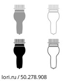 Scanning barcode with hand scanner icon outline set black grey color vector illustration flat style simple image. Scanning barcode with hand scanner icon outline set black grey color vector illustration flat style image. Стоковая иллюстрация, агентство Ingram Publishing / Фотобанк Лори