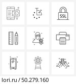 9 Editable Vector Line Icons and Modern Symbols of avatar, avatar, security, avatar, school Vector Illustration. Стоковая иллюстрация, агентство Ingram Publishing / Фотобанк Лори