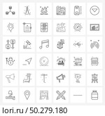 Modern Style Set of 36 line Pictograph Grid based purifier, air, bonfire, sports, plan Vector Illustration. Стоковая иллюстрация, агентство Ingram Publishing / Фотобанк Лори