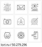 UI Set of 9 Basic Line Icons of stroke, graphic, bank, design, screenshot Vector Illustration. Стоковая иллюстрация, агентство Ingram Publishing / Фотобанк Лори