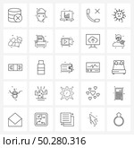 25 Interface Line Icon Set of modern symbols on weather, sun, device, cross, communication Vector Illustration. Стоковая иллюстрация, агентство Ingram Publishing / Фотобанк Лори