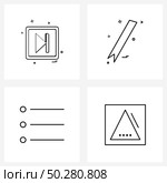 4 Universal Line Icon Pixel Perfect Symbols of ui, user interface, next, ribbon tag, element Vector Illustration. Стоковая иллюстрация, агентство Ingram Publishing / Фотобанк Лори