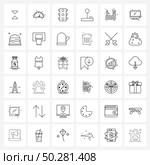 36 Universal Line Icon Pixel Perfect Symbols of sports, health, signal, fitness, shift Vector Illustration. Стоковая иллюстрация, агентство Ingram Publishing / Фотобанк Лори
