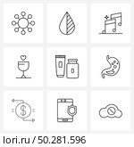 Simple Set of 9 Line Icons such as cream, romance, invert, glass, note Vector Illustration. Стоковая иллюстрация, агентство Ingram Publishing / Фотобанк Лори
