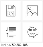 Pixel Perfect Set of 4 Vector Line Icons such as development, after, save, photo, spacing Vector Illustration. Стоковая иллюстрация, агентство Ingram Publishing / Фотобанк Лори
