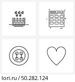 Universal Symbols of 4 Modern Line Icons of raining, machine, web, internet, heart Vector Illustration. Стоковая иллюстрация, агентство Ingram Publishing / Фотобанк Лори