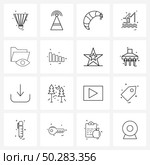 Stock Vector Icon Set of 16 Line Symbols for eye, swimming pool, prawns, swimming, sports Vector Illustration. Стоковая иллюстрация, агентство Ingram Publishing / Фотобанк Лори