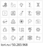 Modern Vector Line Illustration of 25 Simple Line Icons of dna, phone, navigator, mobile, fresh idea Vector Illustration. Стоковая иллюстрация, агентство Ingram Publishing / Фотобанк Лори