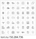 Mobile UI Line Icon Set of 49 Modern Pictograms of cabinet, refund, enjoy, money, recording Vector Illustration. Стоковая иллюстрация, агентство Ingram Publishing / Фотобанк Лори