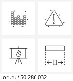 4 Universal Icons Pixel Perfect Symbols of graph, learn, bar s, elimination, adjust Vector Illustration. Стоковая иллюстрация, агентство Ingram Publishing / Фотобанк Лори