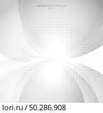 Abstract modern white and gray circles with halftone background and texture. Vector illustration. Стоковая иллюстрация, агентство Ingram Publishing / Фотобанк Лори