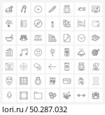 Mobile UI Line Icon Set of 49 Modern Pictograms of weight, fitness, add, food, spicy Vector Illustration. Стоковая иллюстрация, агентство Ingram Publishing / Фотобанк Лори