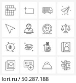 Set of 16 Modern Line Icons of medicine, medical, business, arrow, cursor Vector Illustration. Стоковая иллюстрация, агентство Ingram Publishing / Фотобанк Лори