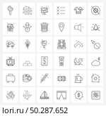Set of 36 Universal Line Icons of shirt, stars, board, lists, asterisk Vector Illustration. Стоковая иллюстрация, агентство Ingram Publishing / Фотобанк Лори