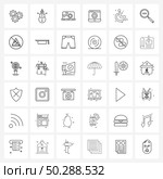 Isolated Symbols Set of 36 Simple Line Icons of invalid, disabled, gear, disable, setting Vector Illustration. Стоковая иллюстрация, агентство Ingram Publishing / Фотобанк Лори