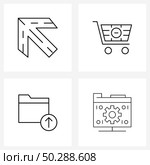 Pixel Perfect Set of 4 Vector Line Icons such as arrow, arrow, left, cart, up Vector Illustration. Стоковая иллюстрация, агентство Ingram Publishing / Фотобанк Лори