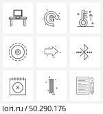 Set of 9 UI Icons and symbols for tactile, mode, beach, gesture, travel Vector Illustration. Стоковая иллюстрация, агентство Ingram Publishing / Фотобанк Лори