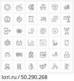 36 Universal Line Icons for Web and Mobile food, drink, ropeway, cocktails, making money Vector Illustration. Стоковая иллюстрация, агентство Ingram Publishing / Фотобанк Лори
