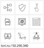 Set of 9 UI Icons and symbols for files, file type, valid, file, pipe Vector Illustration. Стоковая иллюстрация, агентство Ingram Publishing / Фотобанк Лори