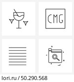 4 Universal Icons Pixel Perfect Symbols of drink, align, glass, file, indent Vector Illustration. Стоковая иллюстрация, агентство Ingram Publishing / Фотобанк Лори