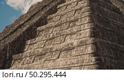 Mayan Pyramid Wall with Serpent Shadow Pattern. Стоковое видео, видеограф Поскребышев Михаил / Фотобанк Лори