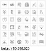36 Interface Line Icon Set of modern symbols on sports, swimming pool, lock, swimming, hospital Vector Illustration. Стоковая иллюстрация, агентство Ingram Publishing / Фотобанк Лори