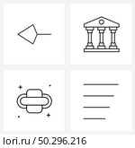 4 Universal Icons Pixel Perfect Symbols of arrow, dentist, bank, finance, mouthpiece Vector Illustration. Стоковая иллюстрация, агентство Ingram Publishing / Фотобанк Лори