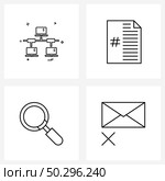 4 Universal Icons Pixel Perfect Symbols of network, minus, margin, glass, mail Vector Illustration. Стоковая иллюстрация, агентство Ingram Publishing / Фотобанк Лори