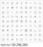 Simple Set of 81 Line Icons such as worldwide, travel, sound wave, power, gallon Vector Illustration. Стоковая иллюстрация, агентство Ingram Publishing / Фотобанк Лори