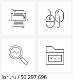 Set of 4 UI Icons and symbols for printer, economy, paper, computing, study Vector Illustration. Стоковая иллюстрация, агентство Ingram Publishing / Фотобанк Лори