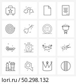 16 Interface Line Icon Set of modern symbols on hosepipe, farming, files, signature, document Vector Illustration. Стоковая иллюстрация, агентство Ingram Publishing / Фотобанк Лори