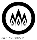 Three flame fire Burn bonfire 3 tongues icon in circle round black color vector illustration flat style simple image. Three flame fire Burn bonfire 3 tongues icon in circle round black color vector illustration flat style image. Стоковая иллюстрация, агентство Ingram Publishing / Фотобанк Лори