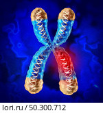 Genetic disease and chromosome illness or DNA damage as a science and biology concept with damaged genes as a 3D render. Стоковое фото, агентство Ingram Publishing / Фотобанк Лори