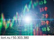 Investment growth concept with price of stock market graph background: Candlestick graph chart of stock market investment trading. Стоковое фото, агентство Ingram Publishing / Фотобанк Лори