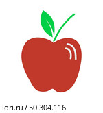 Apple Icon. Flat Color Design. Vector Illustration. Стоковая иллюстрация, агентство Ingram Publishing / Фотобанк Лори