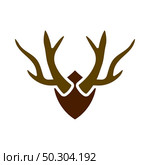 Icon Of Deer’s Antlers. Flat Color Design. Vector Illustration. Стоковая иллюстрация, агентство Ingram Publishing / Фотобанк Лори