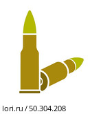 Icon Of Rifle Ammo. Flat Color Design. Vector Illustration. Стоковая иллюстрация, агентство Ingram Publishing / Фотобанк Лори