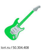 Electric Guitar Icon. Flat Color Design. Vector Illustration. Стоковая иллюстрация, агентство Ingram Publishing / Фотобанк Лори