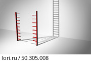 Stairway to success and become one for solving challenges and a band together solution to problems as a succeed in business concept as a 3D render. Стоковое фото, агентство Ingram Publishing / Фотобанк Лори